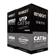 CABLE UTP CAT5E BLANCO ENSON EPRO-CAT5E-WH / FORRO PVC CM / 4 PARES / CALIBRE 24 AWG / 100% COBRE / USO INTERIOR / BOBINA 1000 PIES / 305 METROS / CERTIFICACIÓN UL-Cable UTP / FTP-ENSON-Bsai Seguridad & Controles