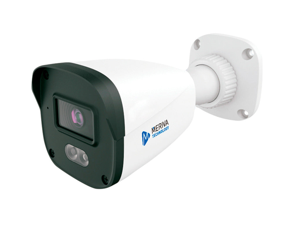 CAMARA IP BULLET MERIVA TECHNOLOGY MOB-203D / 2MP / H.265+ / 2.8MM / ILUMINACION DUAL (20-30M IR / 10-20M LUZ BLANCA) / IP67 / METAL-PLASTICA / SOLO POE / MICROFONO INTEGRADO / MIA 2.0 / ONVIF / VIDEO ESTRUCTURADO INTRUSION - CRUCE DE LINEA-Cámaras IP-MERIVA TECHNOLOGY-Bsai Seguridad & Controles
