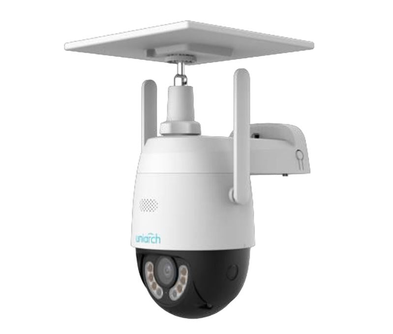 CAMARA PT SOLAR 4G UNIARCH UHO-P2G-M3F4D-LA / 3MP / LENTE-4MM / DUAL-LIGHT / IR30M / LUZ-CALIDA30M / DWDR / MICROSD512GB / ANR / MICROFONO-ALTAVOZ-INTEGRADO / 3D-DNR / ULTRA-MOTION-DETECTION / 4G-CARD-NANO-SIM / LTE-FDD / LTE-TDD / IP66 / GRAFENO / BAT...-Cámaras IP-UNIARCH BY UNV-Bsai Seguridad & Controles