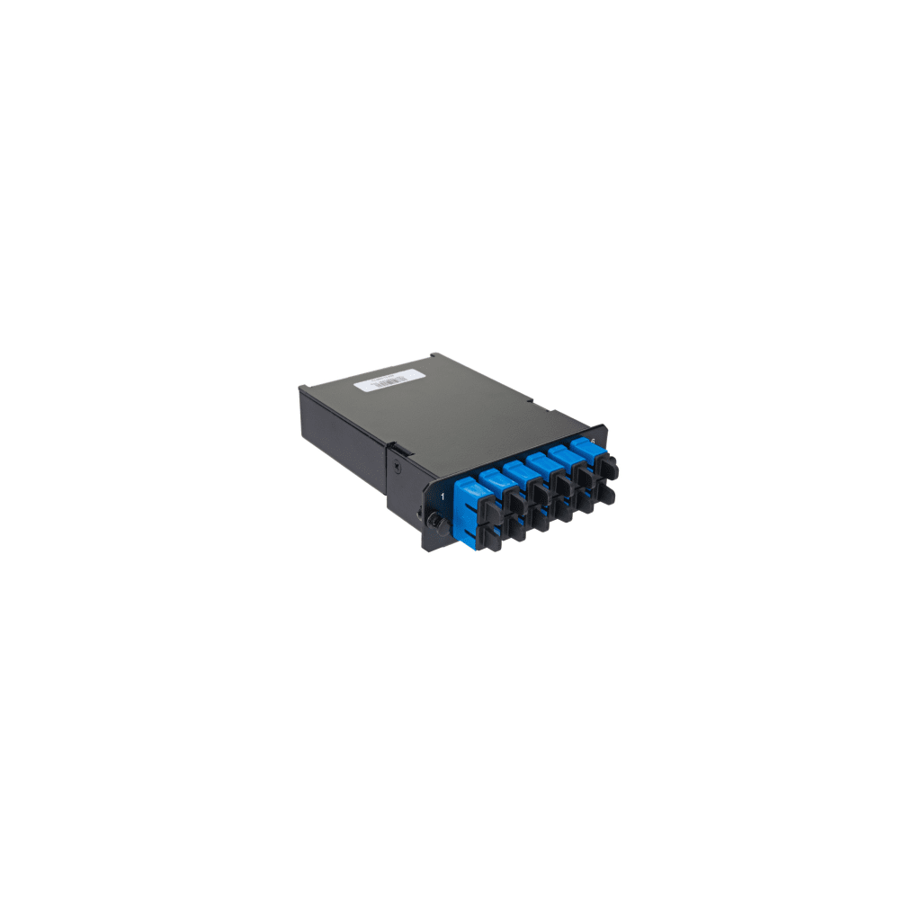 PLACA ACOPLADORA DE FIBRA ÓPTICA FAP, CON 12 PIGTAILS Y 6 CONECTORES SC DUPLEX (12 FIBRAS), PARA FIBRA MONOMODO OS1/OS2, COLOR AZUL-Fibra Óptica-PANDUIT-Bsai Seguridad & Controles