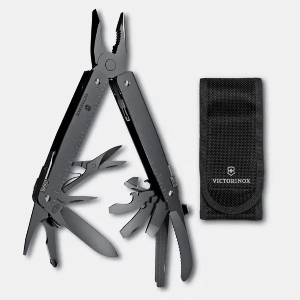NAVAJA MULTIUSO VICTORINOX SWISS TOOL / 26 FUNCIONES / ACERO SUIZO / PUNTA FINA / DIMENSIONES 115 X 45 X 19 MM / PESO 295 G.