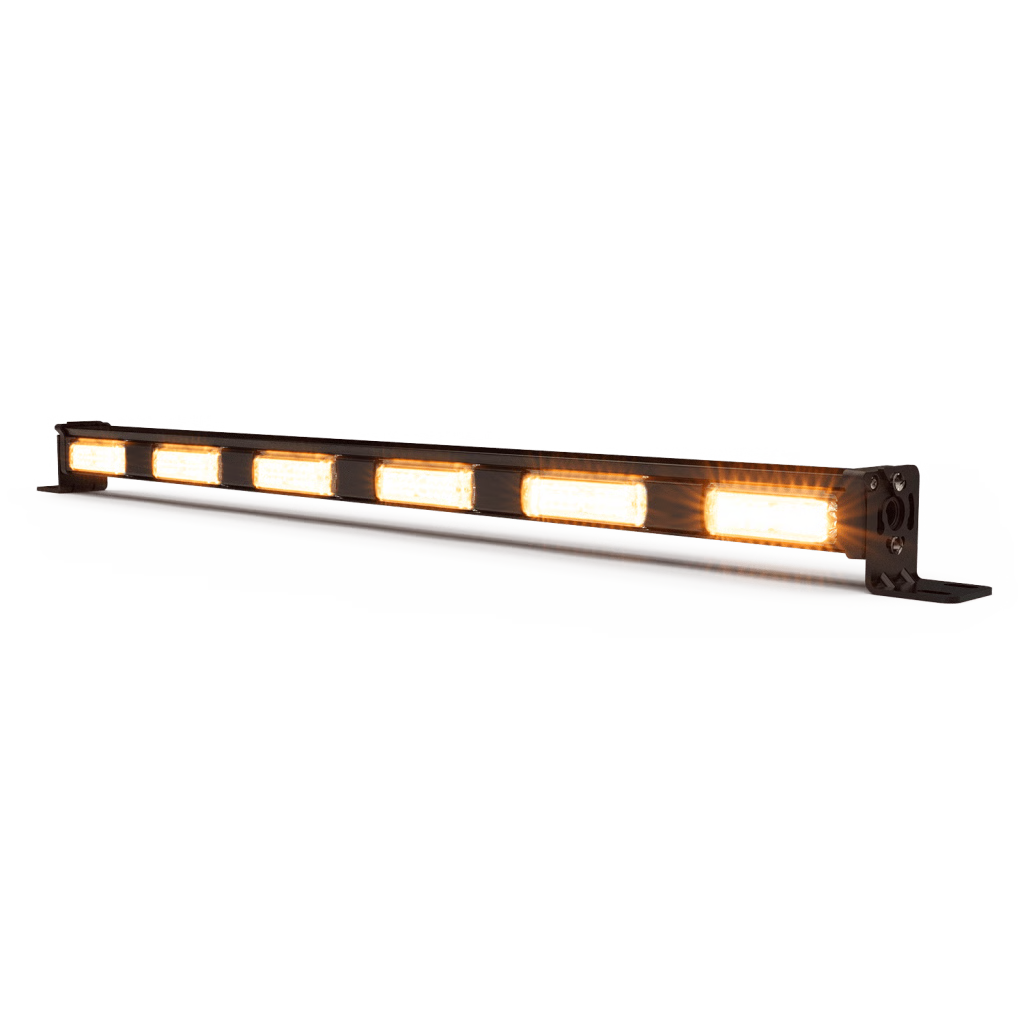 BARRA DIRECTORA DE TRAFICO DE 6 MODULOS CON 8 LED, 48 LED, AMBAR, 29 PULGADAS, CONEXIÓN POR CABLEADO
