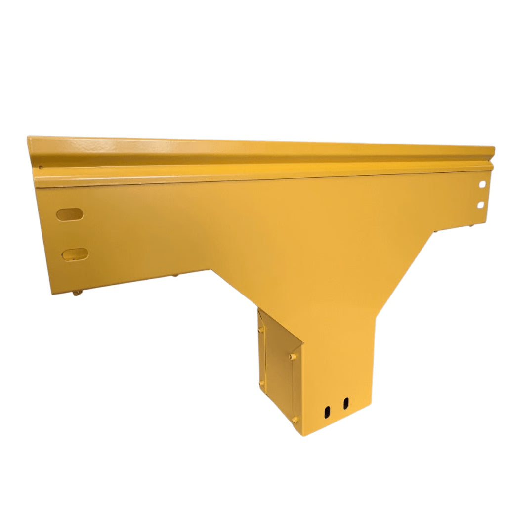CHFIBER T VERTICAL DE ALUMINIO PERALTE 4" ANCHO 4" RADIO 8" CON RECUBRIMIENTO EN PINTURA EPÓXICA, INCLUYE TAPA , UN PAR DE COPLES Y TORNILLERÍA.