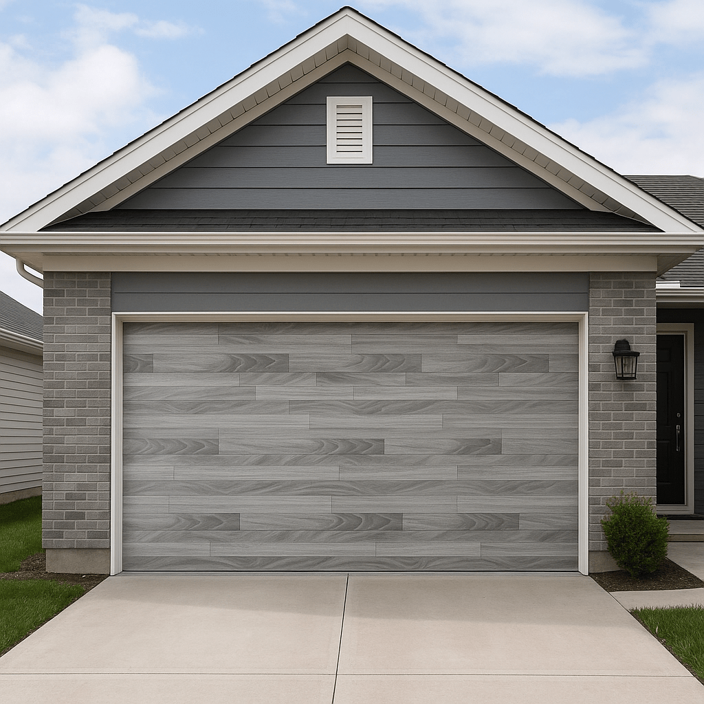 PUERTA DE GARAGE DE ALTA CALIDAD / ESTILO AMERICANO / ACABADO LAMINADO PREMIUM / COLOR GRIS / 18X9 PIES.