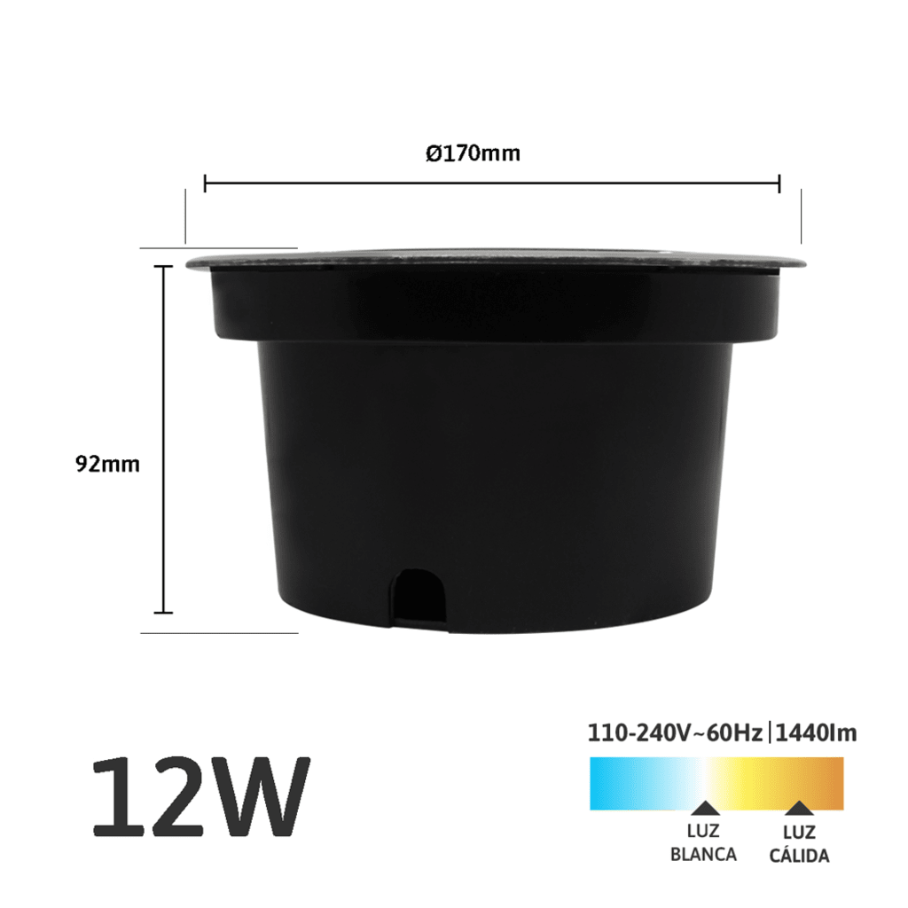 LUMINARIO EMPOTRAR EN PISO / USO EN EXTERIOR IP66 / MULTIVOLTAJE 110-240V~ 60HZ / TEMPERATURA DE COLOR 6500K / ÁNGULO DE LUZ 36° / ALEACIÓN DE ALUMINIO Y VIDRIO TEMPLADO / NO DIMEABLE-Iluminación-JWJ-Bsai Seguridad & Controles
