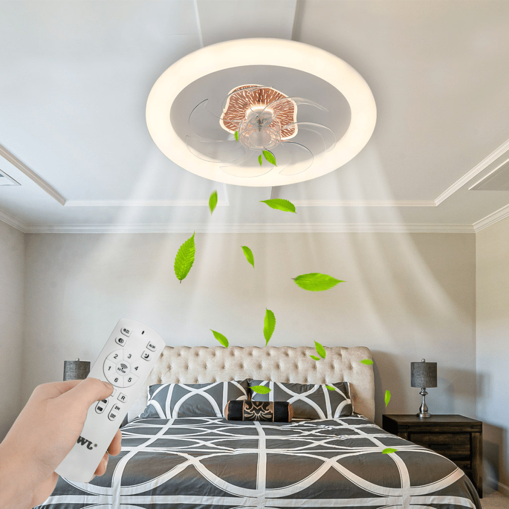 VENTILADOR DE TECHO CON LUMINARIO LED DE 110 V CA 50/60 HZ / 88 W / 3 TONOS DE LUZ (6500 - 4 000 - 2 700 K) / DIÁMETRO 500 MM / 6 VELOCIDADES / DIMEABLE.-Iluminación-JWJ-Bsai Seguridad & Controles
