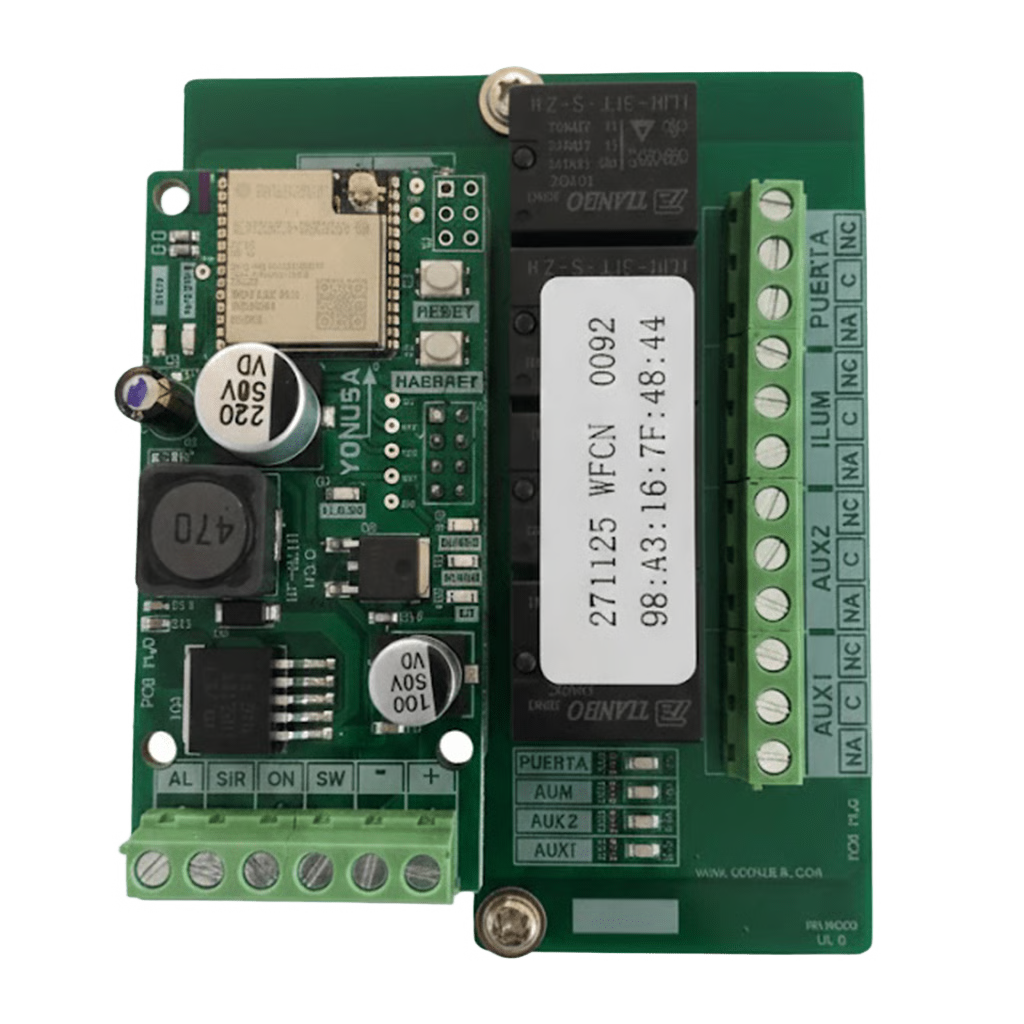TARJETA DE COMUNICACIÓN WI-FI / CONTROL REMOTO DE CERCOS ELÉCTRICOS / SALIDAS DE RELÉ ON-OFF / APLICACIÓN YONUSSA PLUS / CONFIGURACIÓN WIFI 2.4GHZ / 5 SALIDAS DE CONTROL