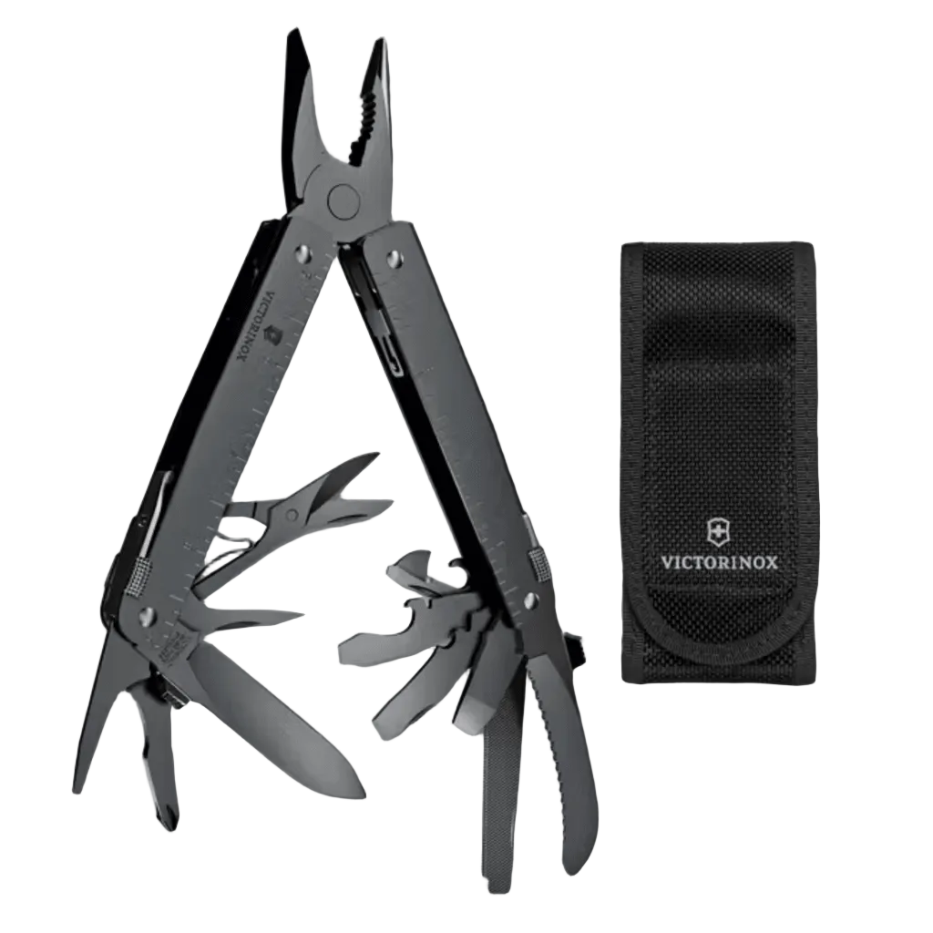NAVAJA MULTIUSO VICTORINOX SWISS TOOL / 26 FUNCIONES / ACERO SUIZO / PUNTA FINA / DIMENSIONES 115 X 45 X 19 MM / PESO 295 G.-Ferreteria-VICTORINOX-Bsai Seguridad & Controles