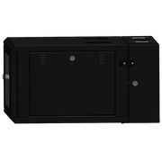 GABINETE RACKEABLE / 06 UNIDADES / PARED 19 PULGADAS / PUERTA DE CRISTAL / PINTURA ELECTROESTÁTICA NEGRO / ABATIBLE 120° / VENTILACIÓN 120 MM