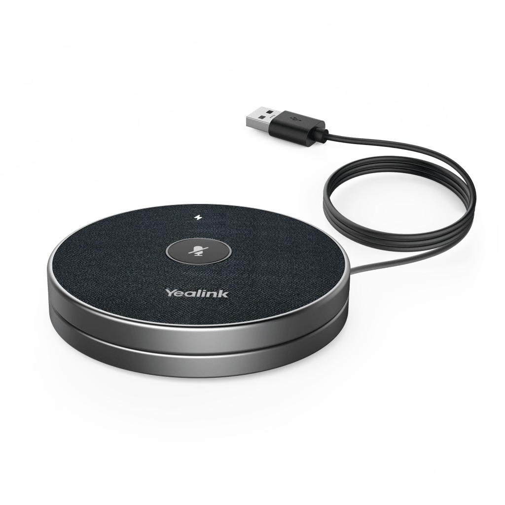 MICRÓFONO INALÁMBRICO 360° VCM36W-PACKAGE DE YEALINK PARA VIDEOCONFERENCIAS, CON AMPLIO ALCANCE Y CANCELACIÓN DE RUIDO.