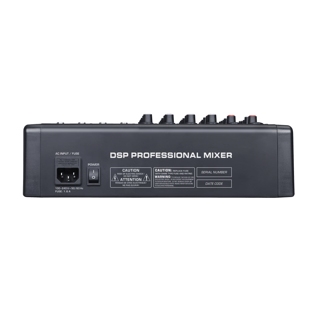 CONSOLA DE MEZCLA ANALÓGICA DS-QAPMCR8-A | 8 CANALES | 6 ENTRADAS MIC/LÍNEA | 12 SALIDAS | DSP EFECTOS | USB MEDIA | BLUETOOTH | MONTAJE EN RACK