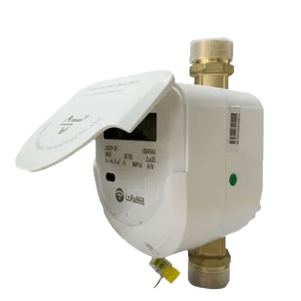 MEDIDOR ULTRASÓNICO DE AGUA / 1 PULGADA / VÁLVULA INTEGRADA / IOT LORAWAN / IP68 / BIDIRECCIONAL / LCD 9 DÍGITOS