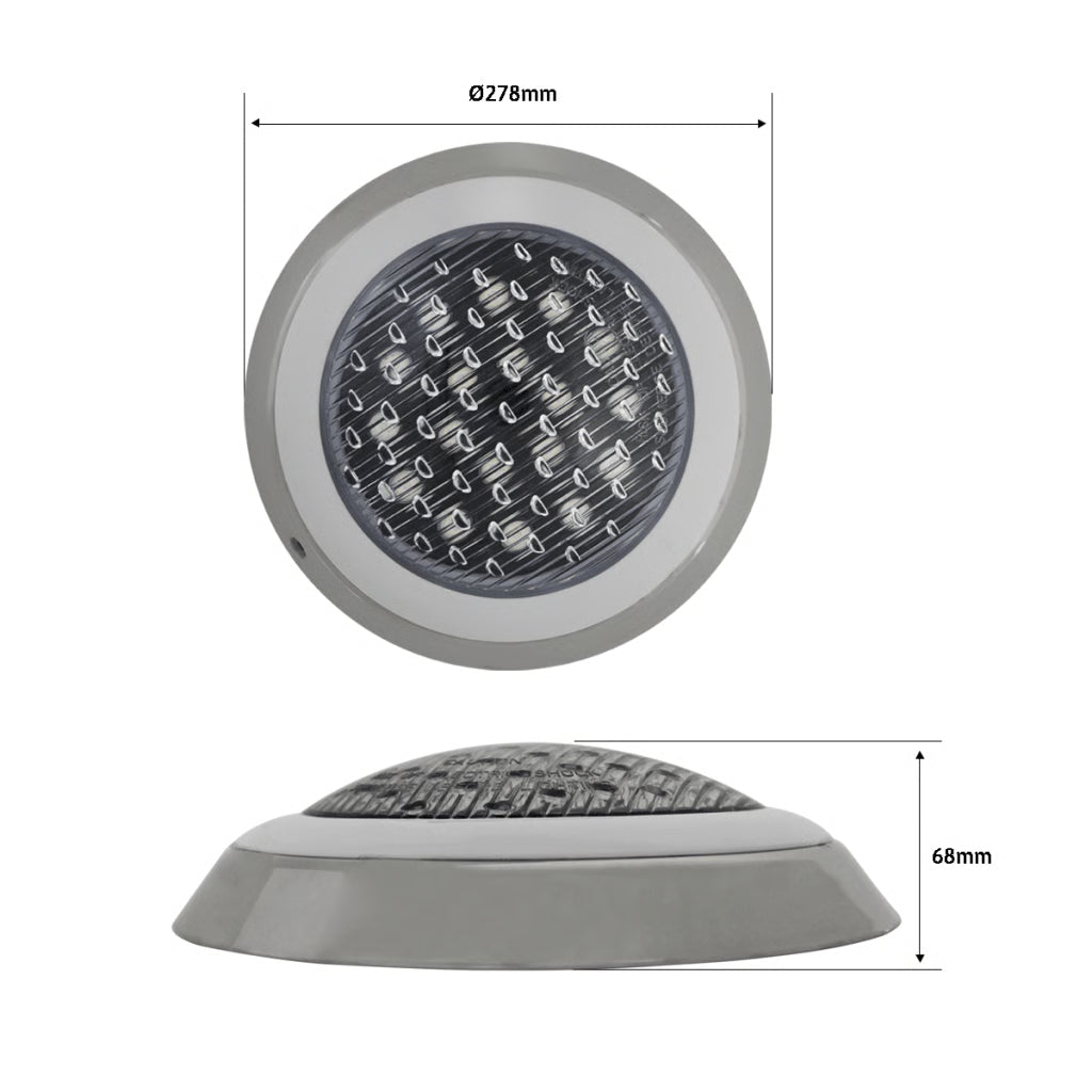 LUMINARIO SUMERGIBLE /LUZ BLANCA 6500 K / 18W / 2340 LM / IP68 / Ø290MM X 62MM / NO DIMEABLE / USO EXTERIOR.