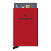 TARJETERO / ALMACENAMIENTO SEGURO 4-6 TARJETAS / ALUMINIO DURADERO / PROTECCIÓN RFID / SISTEMA DESLIZAMIENTO PATENTADO / COLOR ROJO.