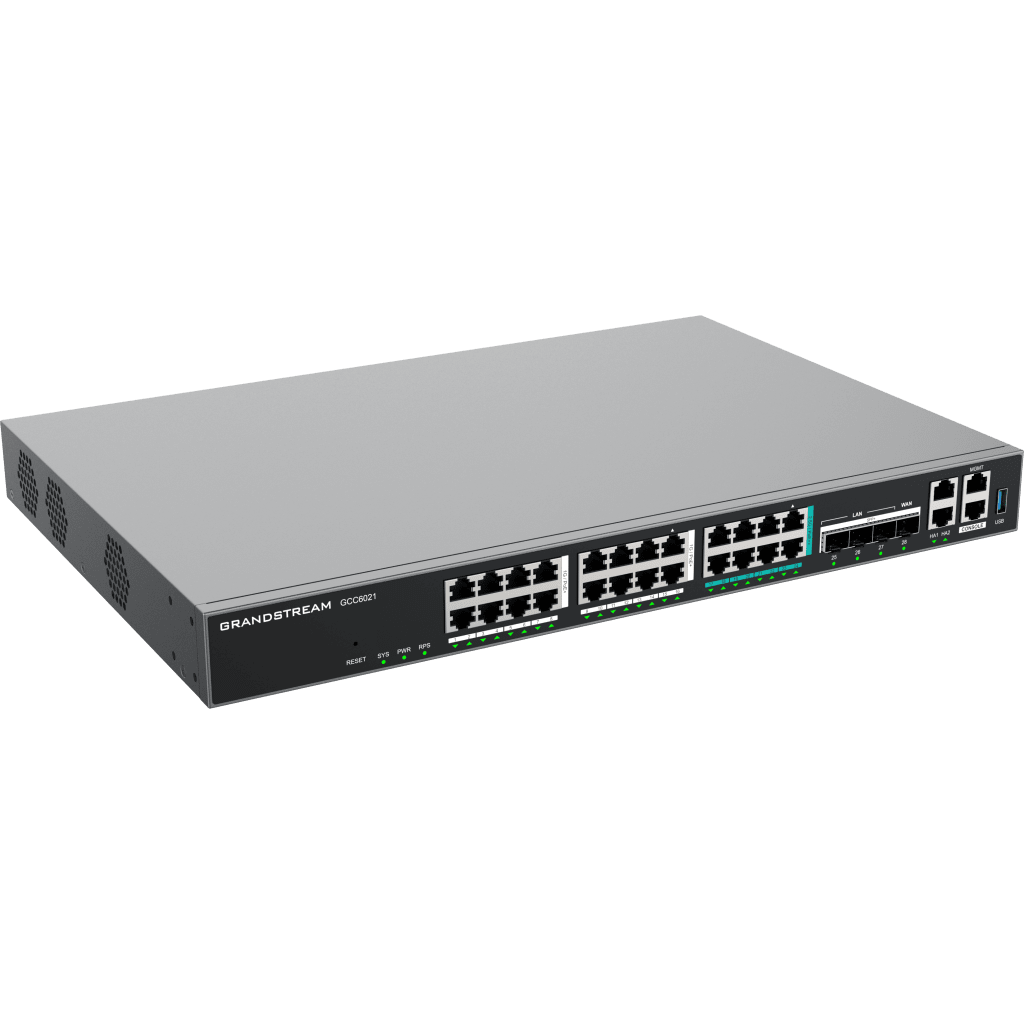 ROUTER TODO-EN-UNO GCC6021 CON PBX DE 50 EXTENSIONES + FIREWALL + VPN + SWITCH DE 16 PUERTOS GBE + 4X SFP+ 10 GBE Y 8X 2.5 GBE / GESTIÓN EN LA NUBE CON GDMS-Networking-GRANDSTREAM-Bsai Seguridad & Controles