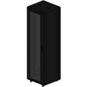 GABINETE RACKEABLE DE PISO DE 42U, COMPATIBLE CON ESTÁNDAR 19 PULGADAS, EQUIPADO CON PUERTA FRONTAL DE CRISTAL PARA UNA MEJOR VISIBILIDAD Y PRESENTACIÓN PROFESIONAL