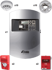 KIDDE F_VS1GSPKIT10 - PANEL 64 DISPOSITIVOS DIRECCIONABLES / 10 DETECTORES DE HUMO CON BASES / 2 ESTACIONES MANUALES / 2 SIRENA CON ESTROBO-Paneles de Control-KIDDE-Bsai Seguridad & Controles