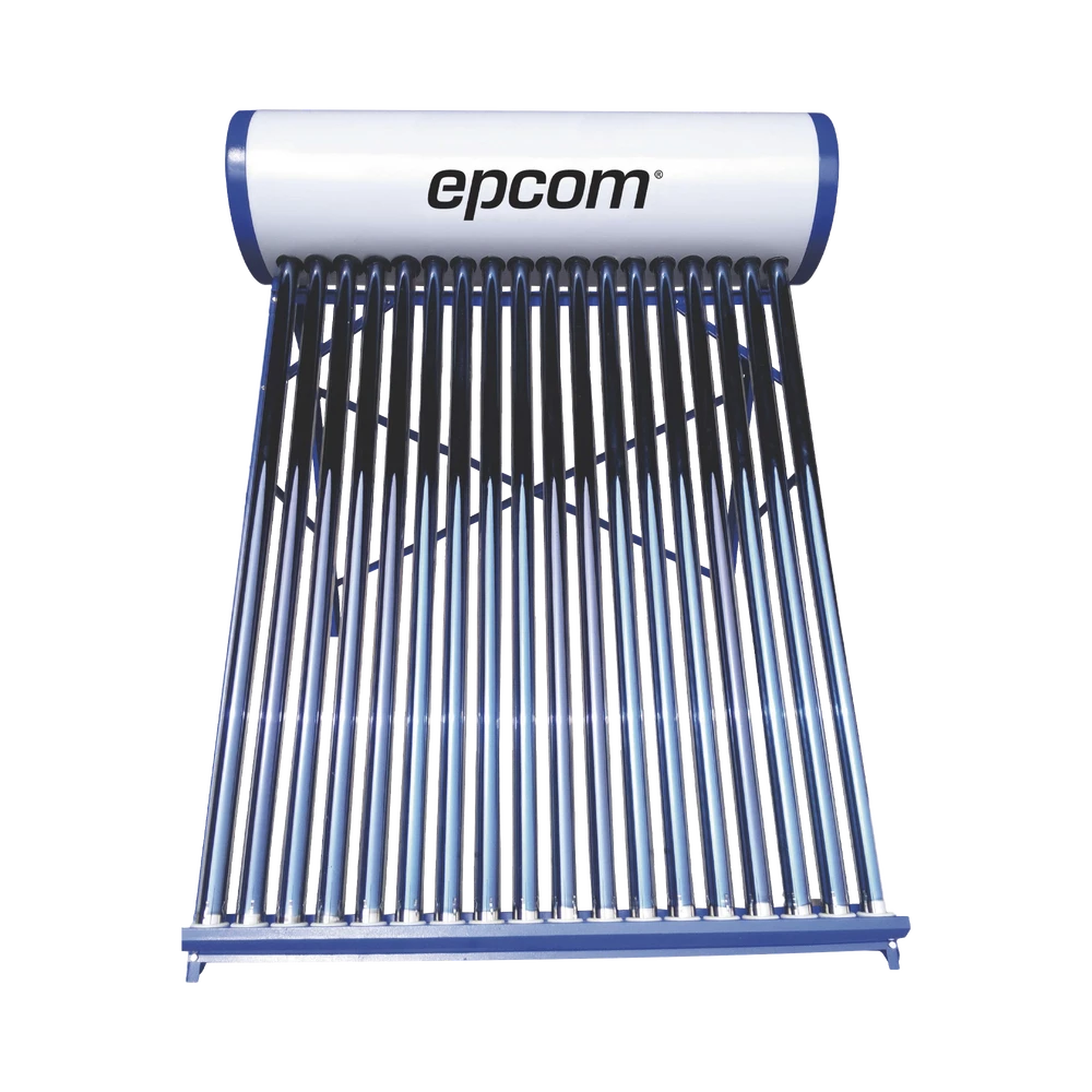 Bóiler Solar de 180L, Baja Presión con 18 Tubos de Vacío de Mayor Resistencia y Termotanque Inoxidable de Grado Alimenticio 180 L Resistentes a Granizo de Hasta 25 mm/ l, Incluye Anodo de Magnesio-Energía Solar y Eólica-EPCOM-Bsai Seguridad & Controles