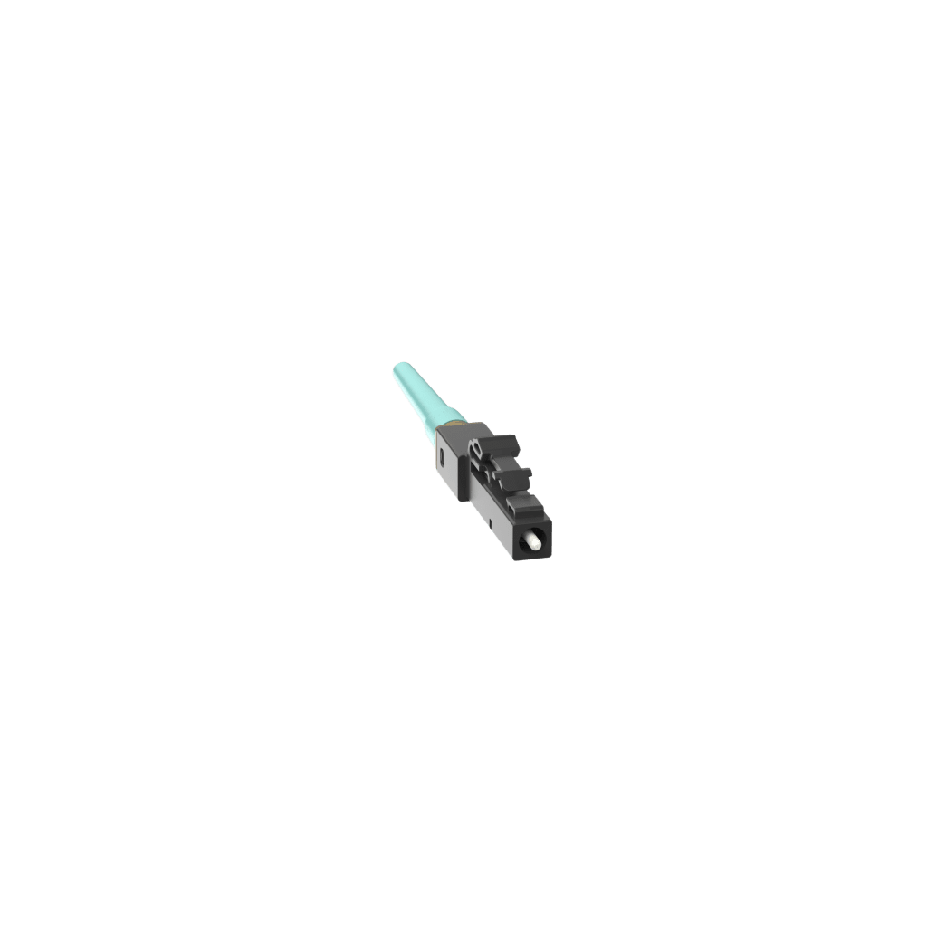 CONECTOR LC DE EMPALME POR FUSION OMNISPLICE, PARA FIBRA ÓPTICA MULTIMODO 50/125ΜM OM3/OM4/OM5, COLOR AQUA