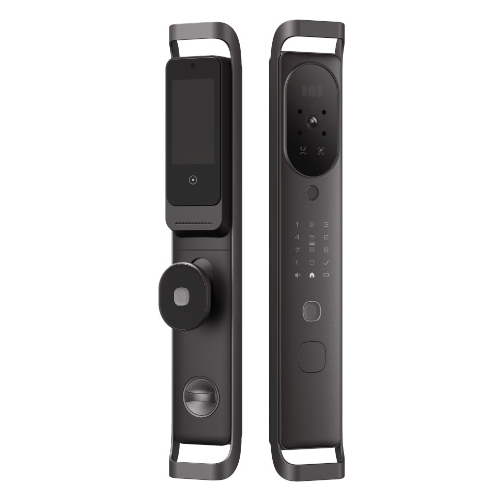 CERRADURA INTELIGENTE MULTIBIOMÉTRICA / RECONOCIMIENTO FACIAL + VENAS PALMA + HUELLA DIGITAL / TECLADO NUMÉRICO + TARJETAS IC + NFC / PANTALLA HD 4.5 PULGADAS / BATERÍA DOBLE 4000MAH + 2500MAH / CONEXIÓN WIFI 2.4GHZ / APP SMART