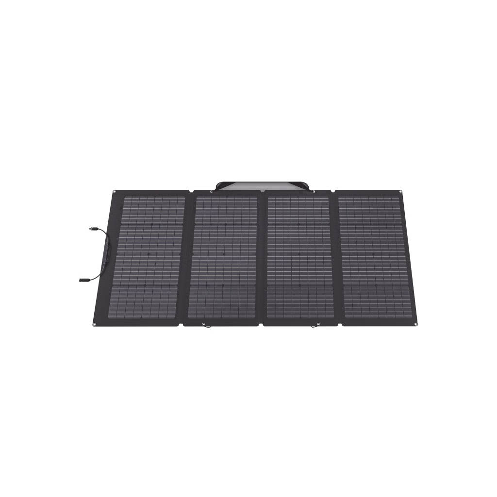 MÓDULO SOLAR BIFACIAL, PORTÁTIL Y FLEXIBLE DE 220W RECOMENDADO PARA ESTACIONES PORTÁTILES EFD330, EFD350 Ó EFD500 / AJUSTE DE ÁNGULO / CARGA EFICIENTE / INCLUYE CABLE XT60 A MC4