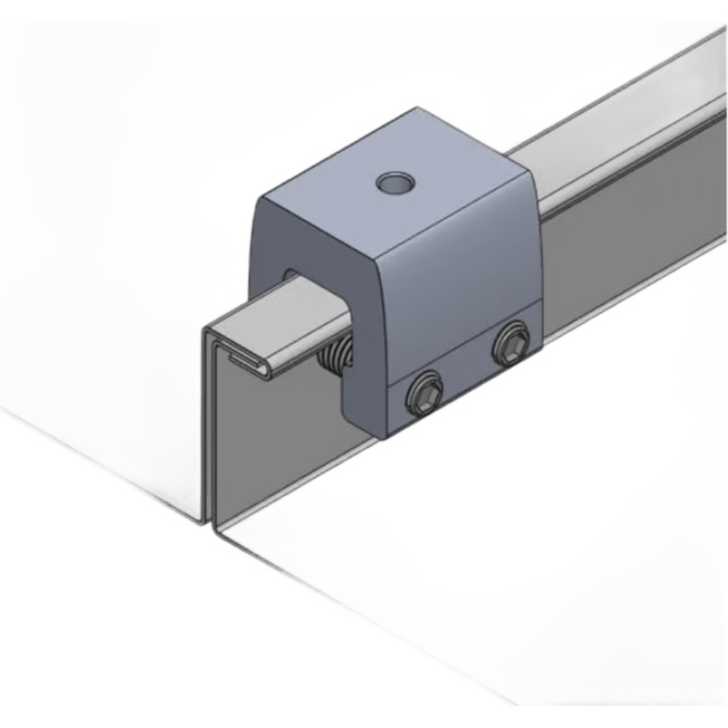 CLAMP DE SUJECIÓN PARA PANELES SOLARES / M2 CLAMP V2 / ALUMINIO SERIE 6000 / SIN PERFORACIONES / LÁMINA ENGARGOLADA / 187 G / TORNILLOS ACERO INOXIDABLE
