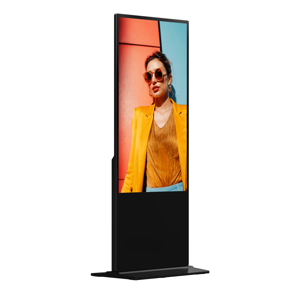 PANTALLA TÁCTIL DE 55" 4K PARA PUBLICIDAD DIGITAL / BASE PARA PISO (TÓTEM) / GESTIÓN DE CONTENIDO Y CONTROL CENTRALIZADO