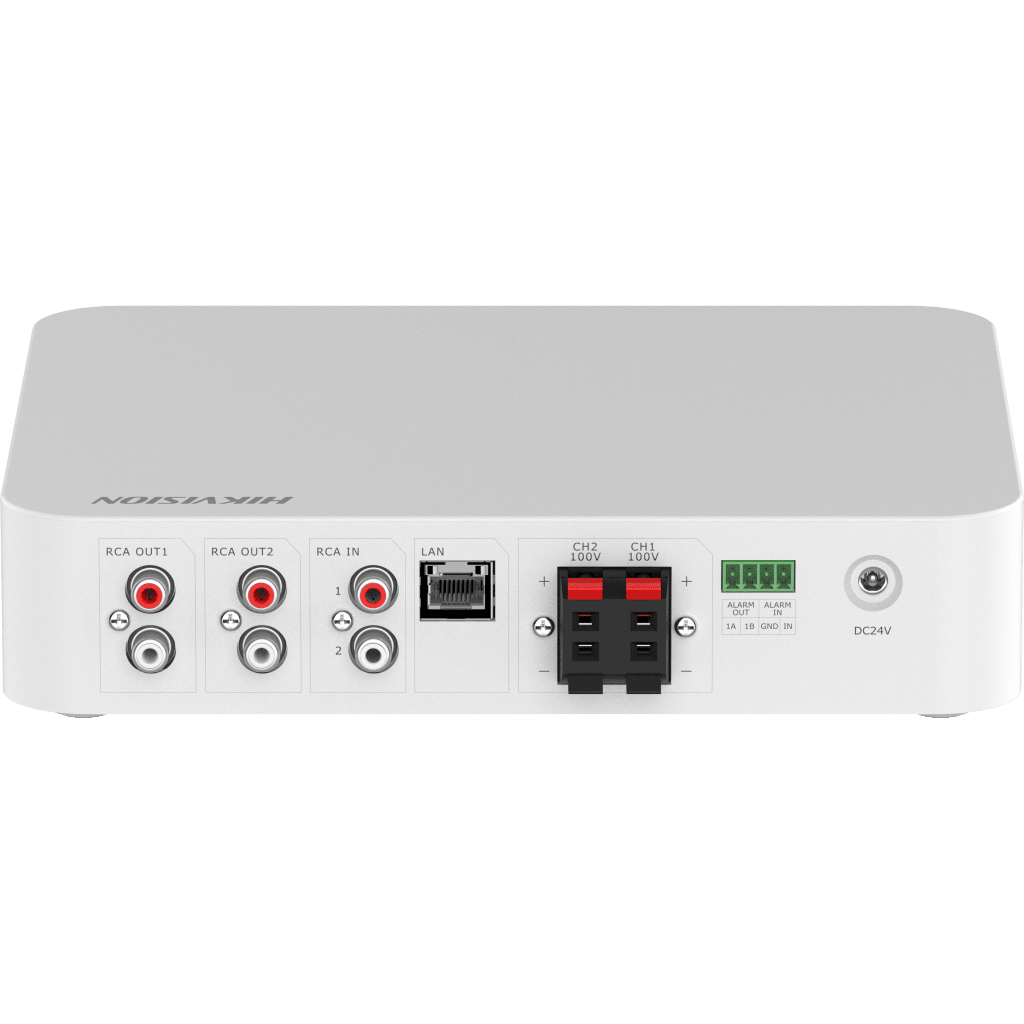 AMPLIFICADOR | BLUETOOTH | 2 CANALES | 40 W POR CANAL | 70/100V | HIK-CONNECT | UNA ZONA | MUSICA AMBIENTAL