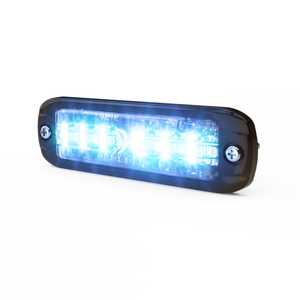 LUZ AUXILIAR DE 18 LEDS, TRICOLOR ROJO/AZUL/BLANCO, LENTE TRANSPARENTE