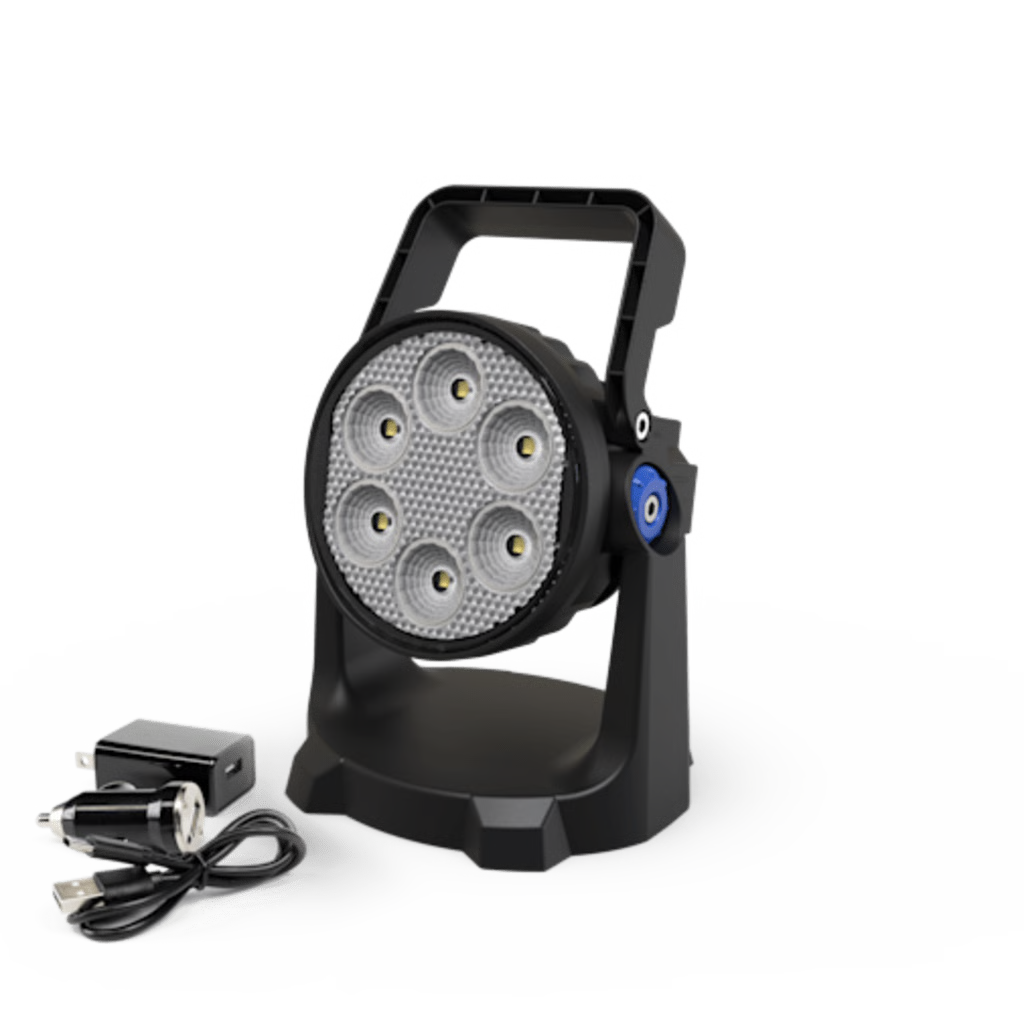 LÁMPARA DE TRABAJO DE MANO DE 6 LED, CON BATERÍA RECARGABLE Y MONTAJE MAGNÉTICO, IP67