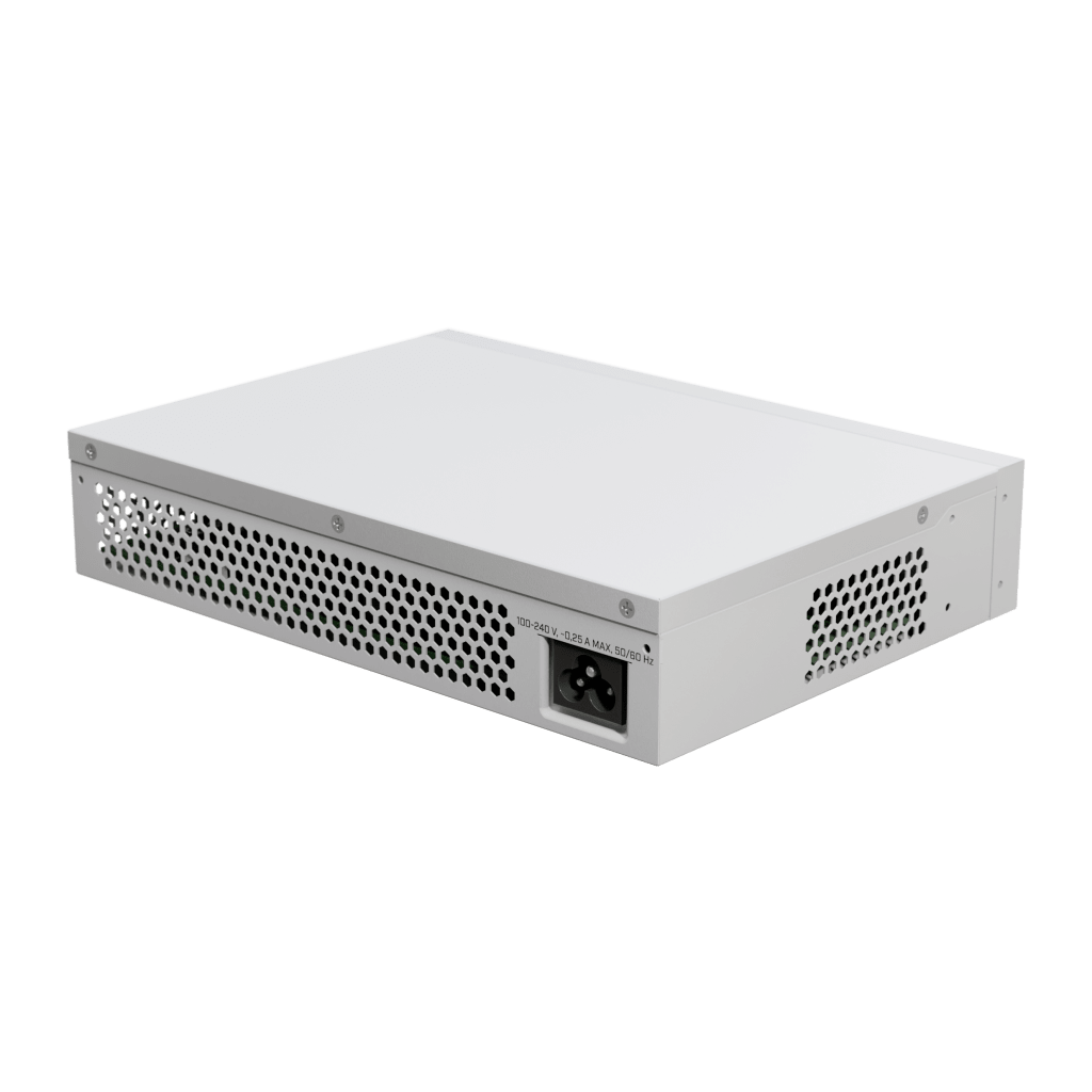 SWITCH MIKROTIK CON 16 PUERTOS GIGABIT ETHERNET / 2 PUERTOS SFP+ 10G / FILTRADO MAC Y VLANS / SWOS CONFIGURACIÓN WEB