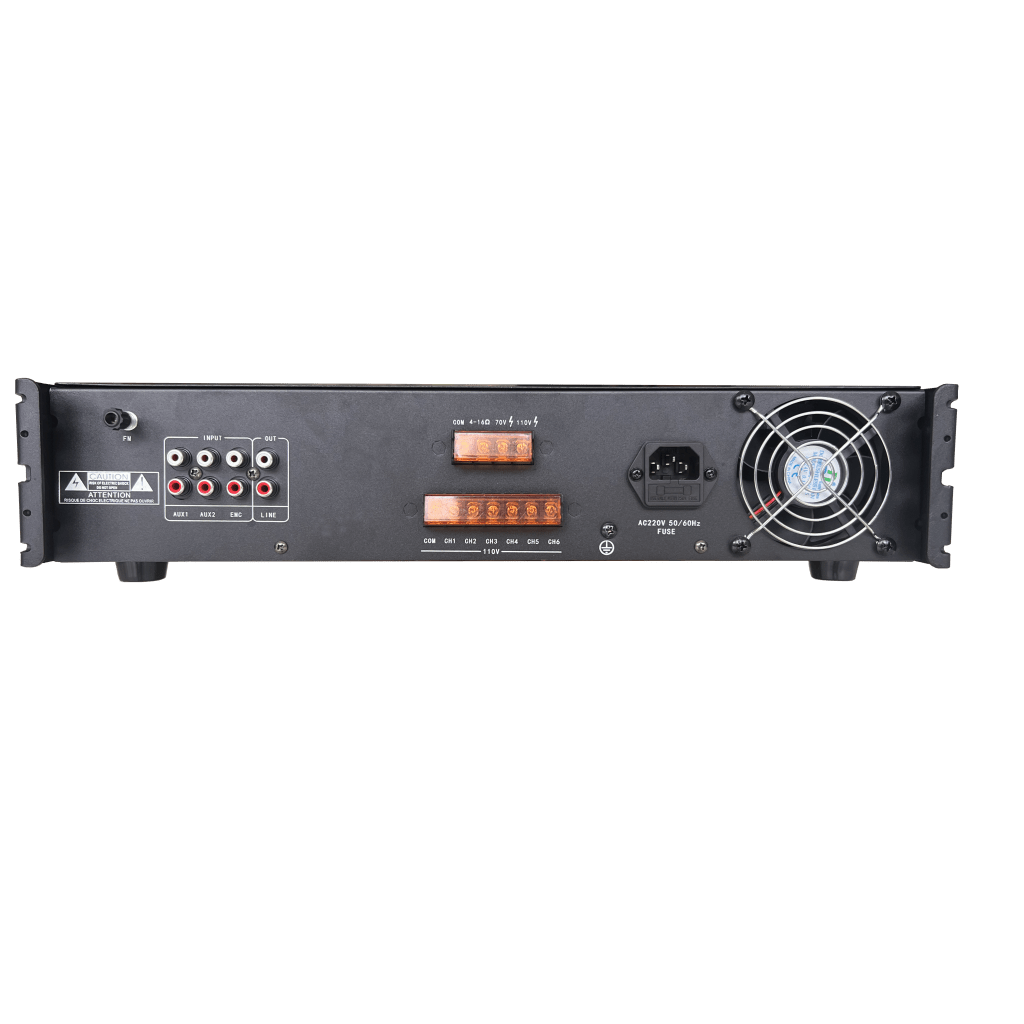 AMPLIFICADOR | BLUETOOTH | 6 CANALES | 240 W POR CANAL | 1 ZONA  | 70/ 100V COM | MONTAJE EN RACK | MUSICA AMBIENTAL