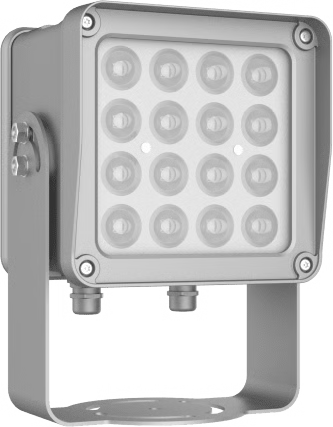 LAMPARA IR DE LUZ CONTINUA / 16 LÁMPARAS LED / DISTANCIA EFECTIVA 16 A 25 METROS / COBERTURA 40° / EXTERIOR IP66