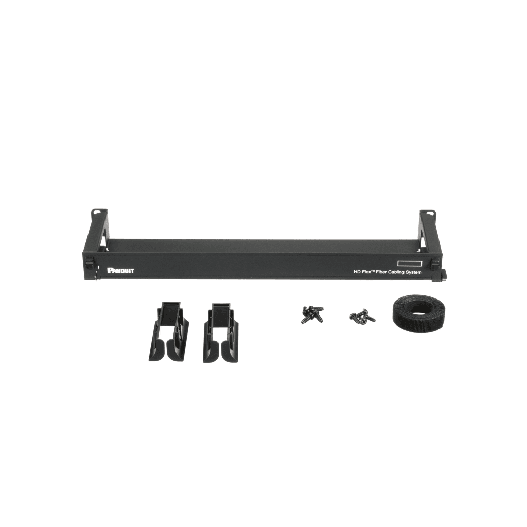 ORGANIZADOR DE CABLES FRONTAL, PARA PANEL DE FIBRA OPTICA HD FLEX, DE 1 UR, COLOR NEGRO