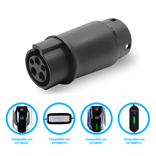 ADAPTADOR T2-GB/T ALTER DE CONECTOR TIPO 2 A GB/T COMPATIBLE CON CARGADORES EV-OMB281, EV-OB253, EV-OMB121 Y EV-OMB141-Cargadores EV-ALTER-T2-GB/T-Bsai Seguridad & Controles