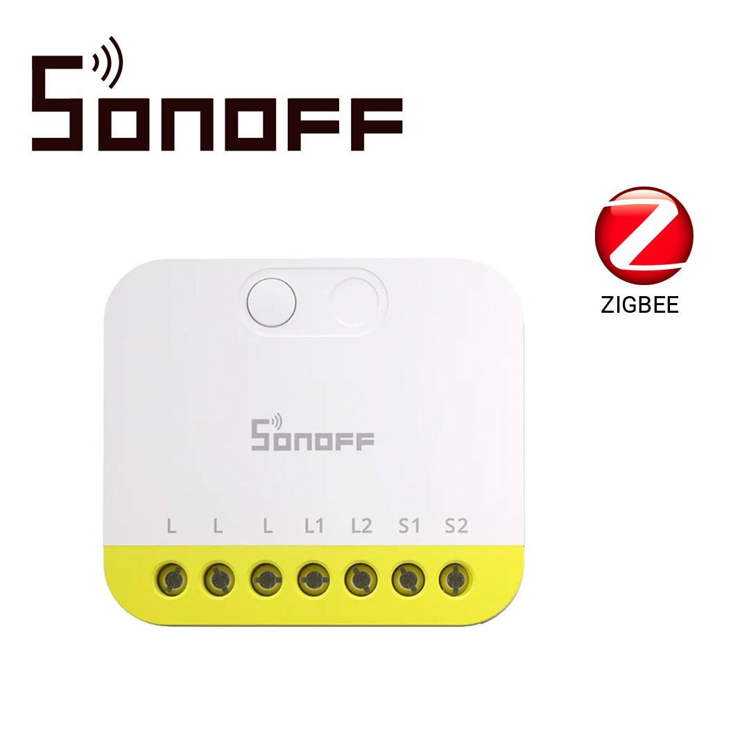MINI INTERRUPTOR INALAMBRICO SONOFF / ZIGBEE 3.0 / CON 2 CANALES INDEPENDIENTES / NO NECESITA NEUTRO / CARGA TOTAL DE 12 AMPERE / NECESITA HUB ZIGBEE [MINI-ZB2GS-L]