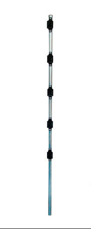 POSTE DE PASO PREMIUM CIRCULAR 1PULGADA DE DIÁMETRO PARA PASO 1.20MTS GALVANIZADO CON 5 AISLADORES-Cercas electrificadas-YONUSA-POSTE DE PASO PREMIUM-Bsai Seguridad & Controles