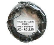 ROLLO DE COBRE AXCEZE AX-ROLL25 ROLLO PARA LOOP DE SENSOR DE MASA LONGITUD DE 25M CALIBRE 18 COMPATIBLE CON LA MAYORIA DE SENSORES DE MASA DEL MERCADO ***NECESITA SENSOR DE MASA-Acceso Vehicular-AXCEZE-Bsai Seguridad & Controles