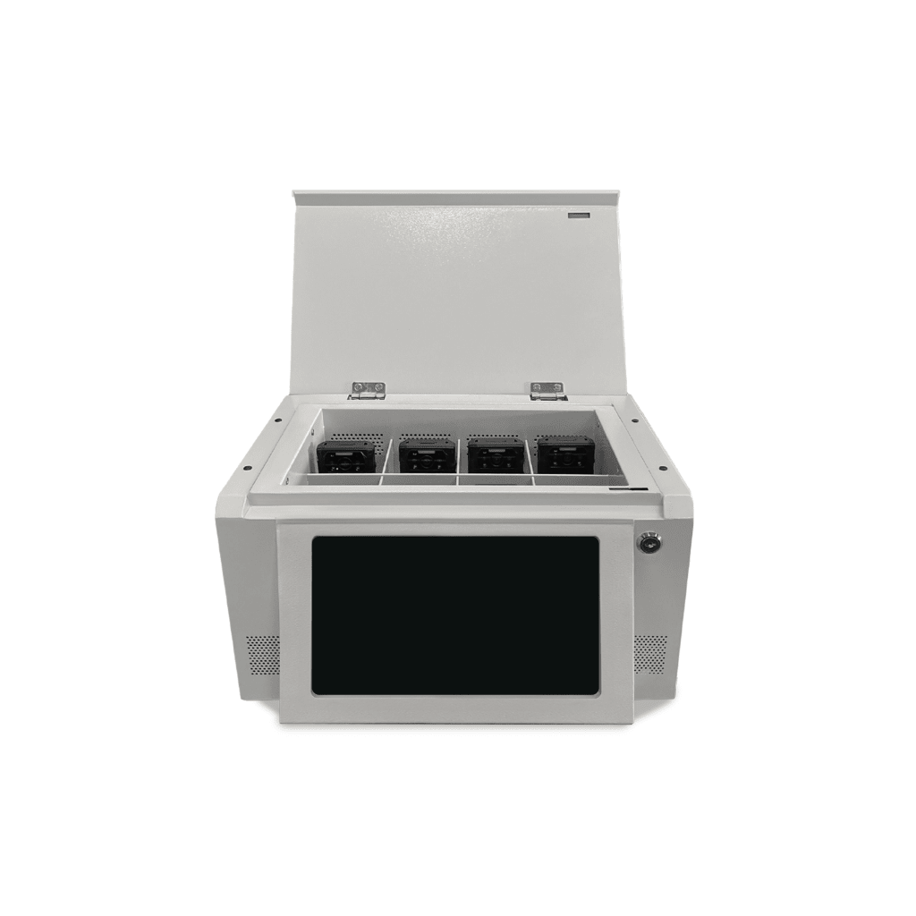 ESTACIÓN DE DESCARGA PARA CÁMARAS CORPORALES | 8 CANALES DE CONEXIÓN | DESCARGA SIMULTANEA | PANTALLA TÁCTIL | ALMACENAMIENTO HASTA 12TB | CARGA Y COPIA DE SEGURIDAD AUTOMÁTICA | COMPATIBLE CON BODY CAM XMR-R3.-Videograbadoras Móviles, Dash Cams y Body Cams-EPCOM-Bsai Seguridad & Controles