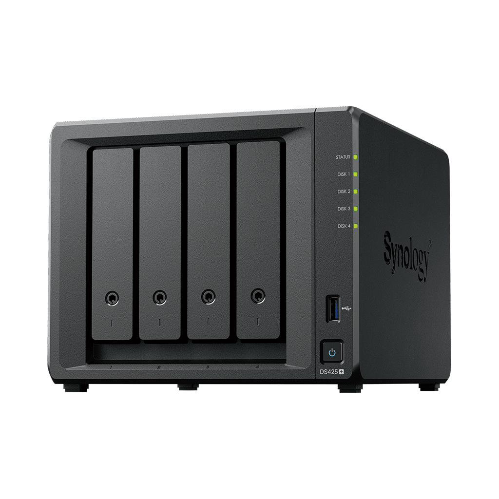 NAS DISKSTATION DS425+ | 4 BAHÍAS | INTEL CELERON J4125 2.7 GHZ | 2 GB DDR4 / 2.5GBE + 1GBE | 2 PUERTOS USB 3.2 GEN 1 | 2 RANURAS M.2 NVME | HASTA 80 TB | SYNOLOGY DSM.-Servidores / Almacenamiento-SYNOLOGY-Bsai Seguridad & Controles