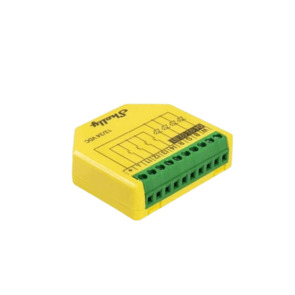 CONTROLADOR INTELIGENTE INALÁMBRICO WIFI PARA TIRAS LED RGB, RGBW/ NUBE P2P / MEDICIÓN DE CONSUMO/ SOPORTA GOOGLE Y ALEXA / 12A-Iluminación-SHELLY-Bsai Seguridad & Controles