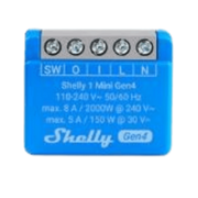 MINI INTERRUPTOR INTELIGENTE CON WI-FI 2.4 / CONTACTO SECO /1 CANAL 8A, 110 - 240V / COMPATIBLE CON ASISTENTES DE VOZ-Iluminación-SHELLY-Bsai Seguridad & Controles