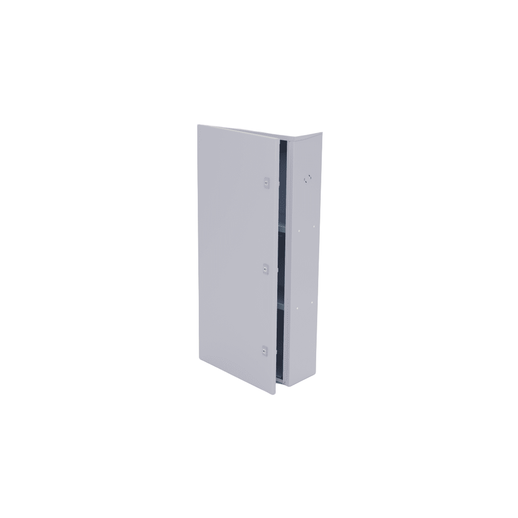 GABINETE PARA INSTALACIÓN DE 3 BATERÍAS , FABRICADO EN LÁMINA GALVANIZADA, ACCESORIOS PARA POSTE (NO INCLUIDOS)-Baterías y Cargadores-EPCOM INDUSTRIAL-Bsai Seguridad & Controles