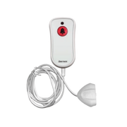 PULSADOR DE CAMA BLANCO ANTIBACTERIANO / BOTÓN ROJO DE ALARMA 20MM / CONECTOR MAGNÉTICO / PROTECCIÓN IP67 / CABLE 2M RESISTENTE AL FUEGO / LIBRE DE HALÓGENOS / BRAILLE 'SOS'