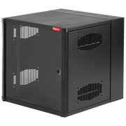 GABINETE ACCESSPLUS DE MONTAJE EN PARED DE 19IN, RIELES NUMERADOS Y ROSCADOS #10-32, PUERTA CON VENTANA DE SEGURIDAD, 600 MM DE ANCHO, 762 MM DE PROFUNDIDAD, 26 UR, COLOR NEGRO