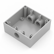 CAJA CONDULET CUADRADA DE 3/4" (19.05 MM)/ 3 BOCAS (2 ARRIBA-1 ABAJO) / A PRUEBA DE INTEMPERIE.