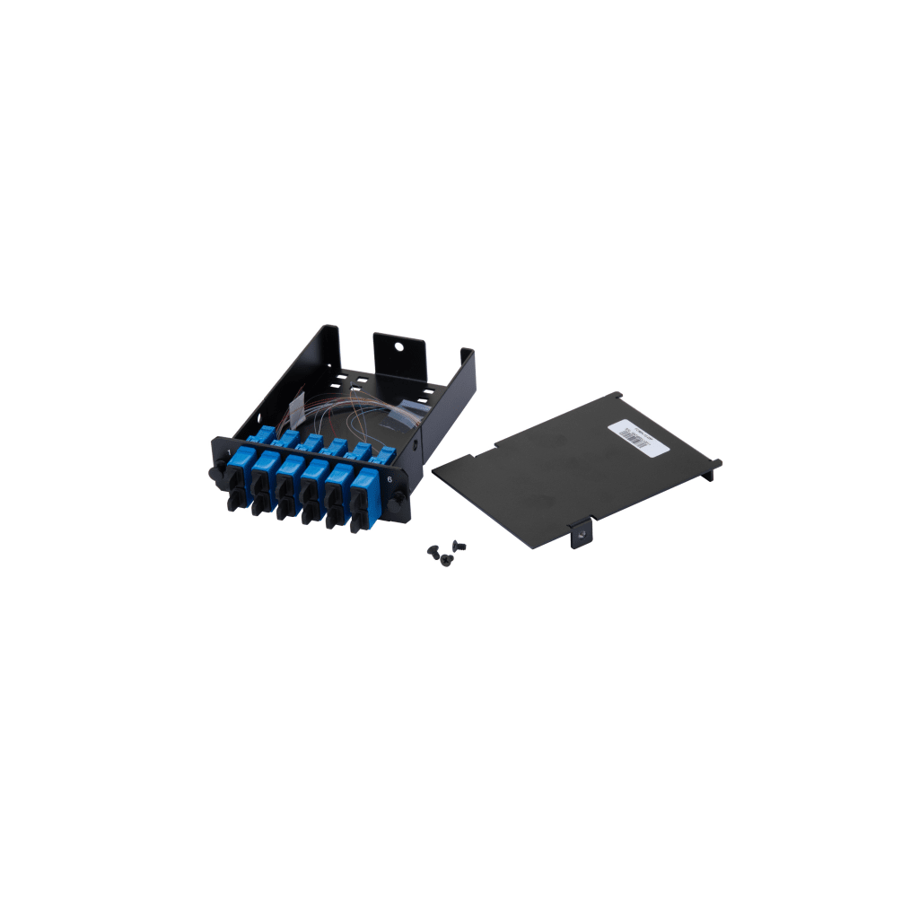 PLACA ACOPLADORA DE FIBRA ÓPTICA FAP, CON 12 PIGTAILS Y 6 CONECTORES SC DUPLEX (12 FIBRAS), PARA FIBRA MONOMODO OS1/OS2, COLOR AZUL-Fibra Óptica-PANDUIT-Bsai Seguridad & Controles