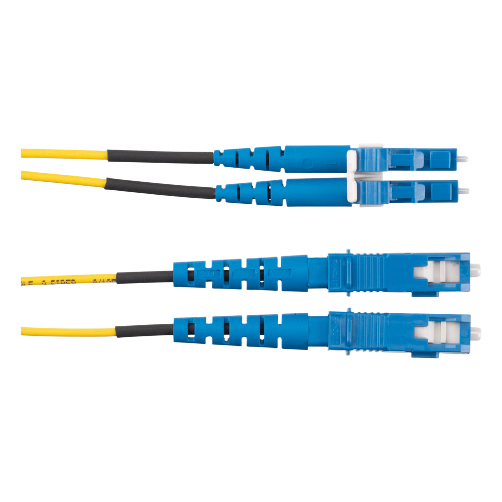 JUMPER DE FIBRA OPTICA MONOMODO 9/125 OS2, LC-SC DUPLEX, OFNR (RISER), COLOR AMARILLO, 50 METROS