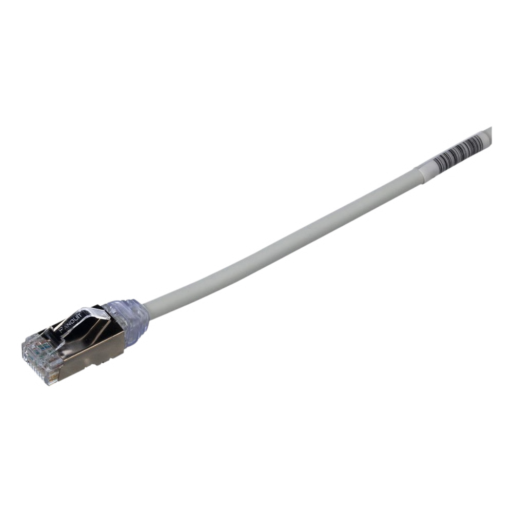 PATCH CORD CAT6A, DIAMETRO REDUCIDO 28 AWG, BLINDADO S/FTP, CM/LS0H, 15 METROS (49.21 PIES), COLOR GRIS