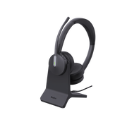DIADEMA INALAMBRICA BH70 DUAL CON STAND DE CARGA DE YEALINK CERTIFICADA PARA MICROSOFT TEAMS CON ACOUSTIC SHIELD